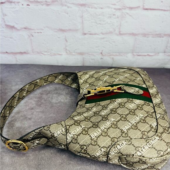 Gucci x Balenciaga Hacker Project Web Jackie 1961 GG Supreme Bag - Picture 7 of 12